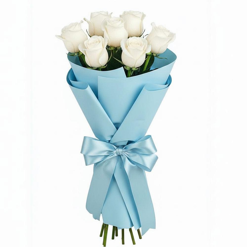 Букет 7 белых роз Проуд в Оржицы