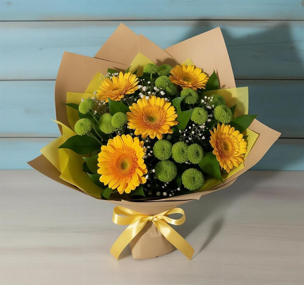 Букет цветов из: Герберы и Хризантемы в Оржицы