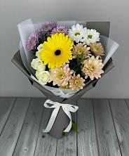 Букет цветов из:  Розы, Герберы и Хризантемы в Оржицы