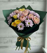Букет цветов из:  Хризантемы и Розы в Оржицы