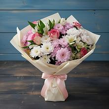 Букет цветов из:  Хризантемы, Альстромерии и Розы в Оржицы
