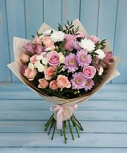 Букет цветов из:  Хризантемы, Розы и Альстромерии в Оржицы