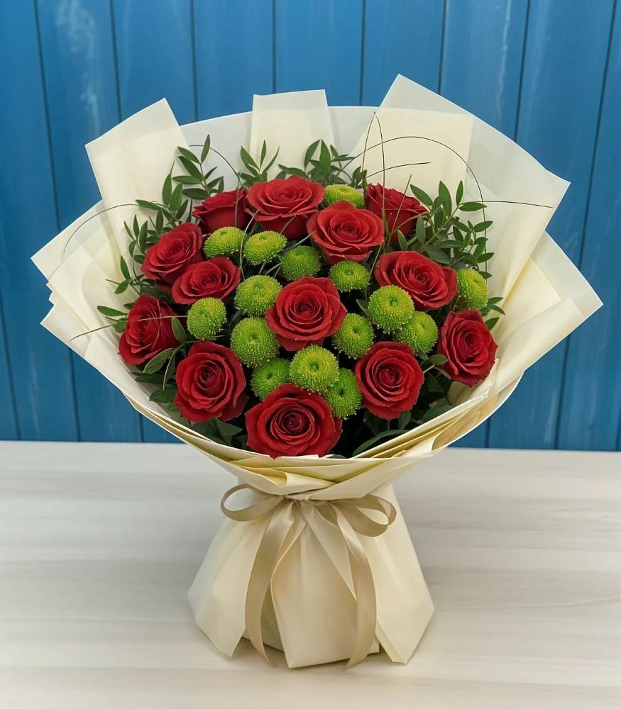 Букет цветов из: Розы и Хризантемы в Оржицы