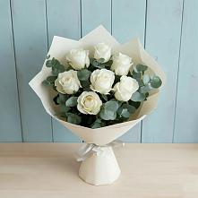 Букет Белые розы в Эвкалипте #REPLACE_PRED# Оржицы
