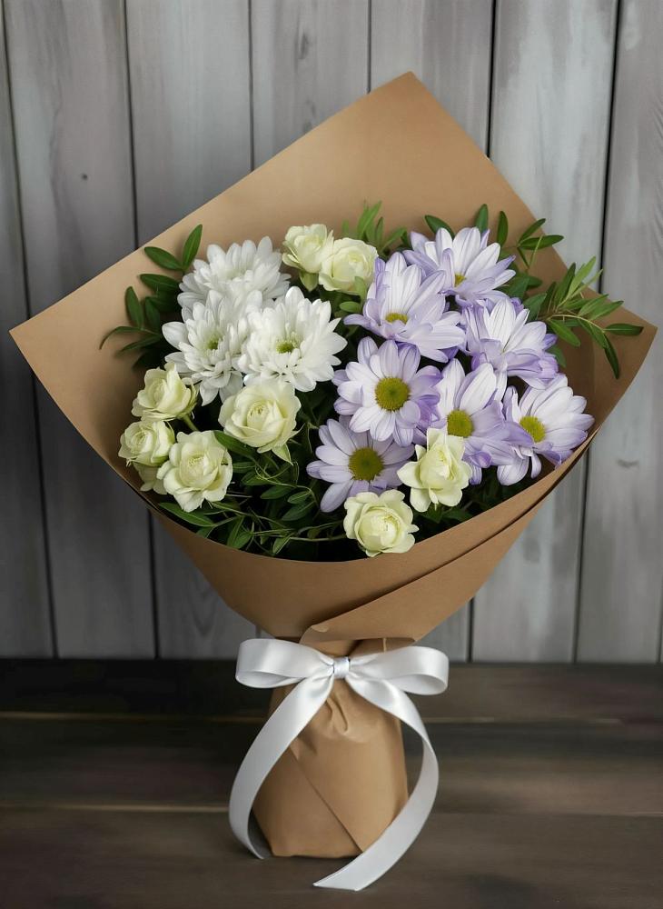 Букет цветов из: Хризантемы и Розы в Оржицы
